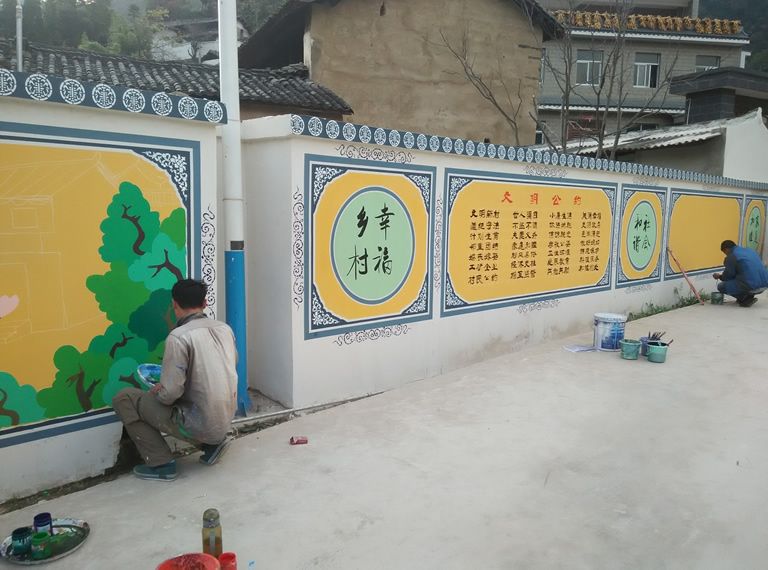 景德镇鹏城墙绘是景德镇首家墙绘公司